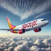 SpiceJet Airlines aircraft soaring in the sky
