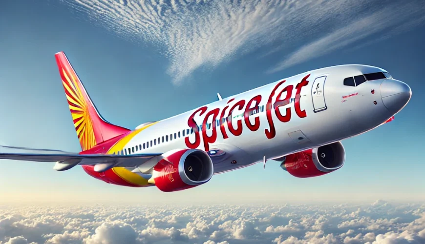 SpiceJet Airlines aircraft soaring in the sky